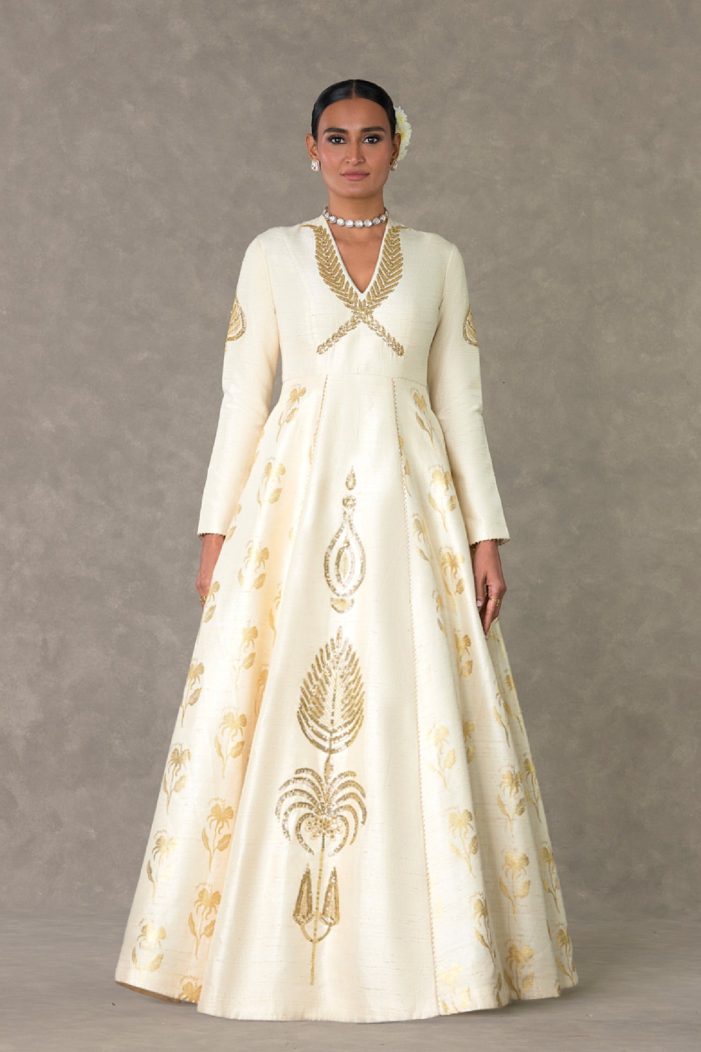 Masaba Ivory All In Bloom Gown indian designer wear online shopping melange singapore