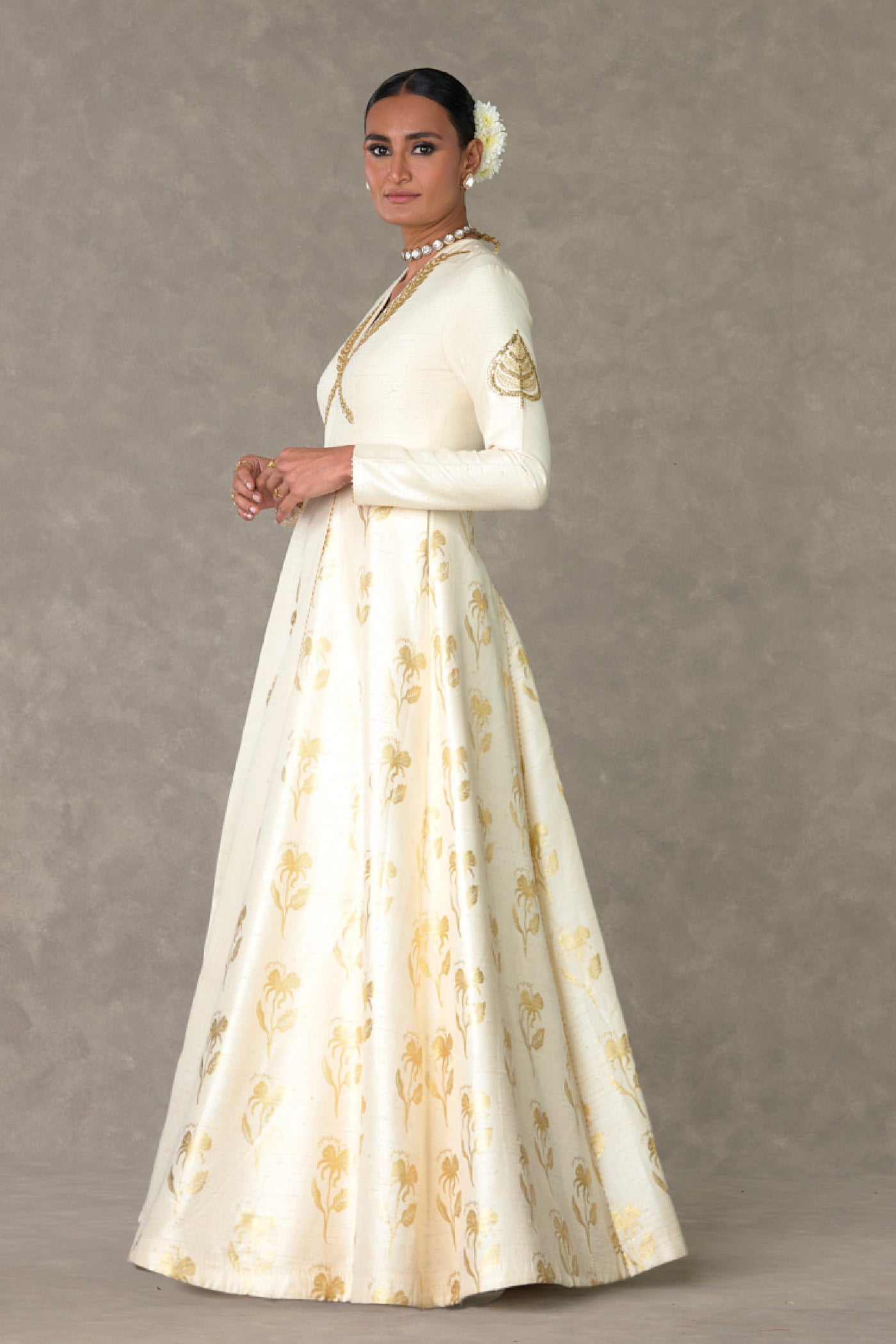 Masaba Ivory All In Bloom Gown indian designer wear online shopping melange singapore