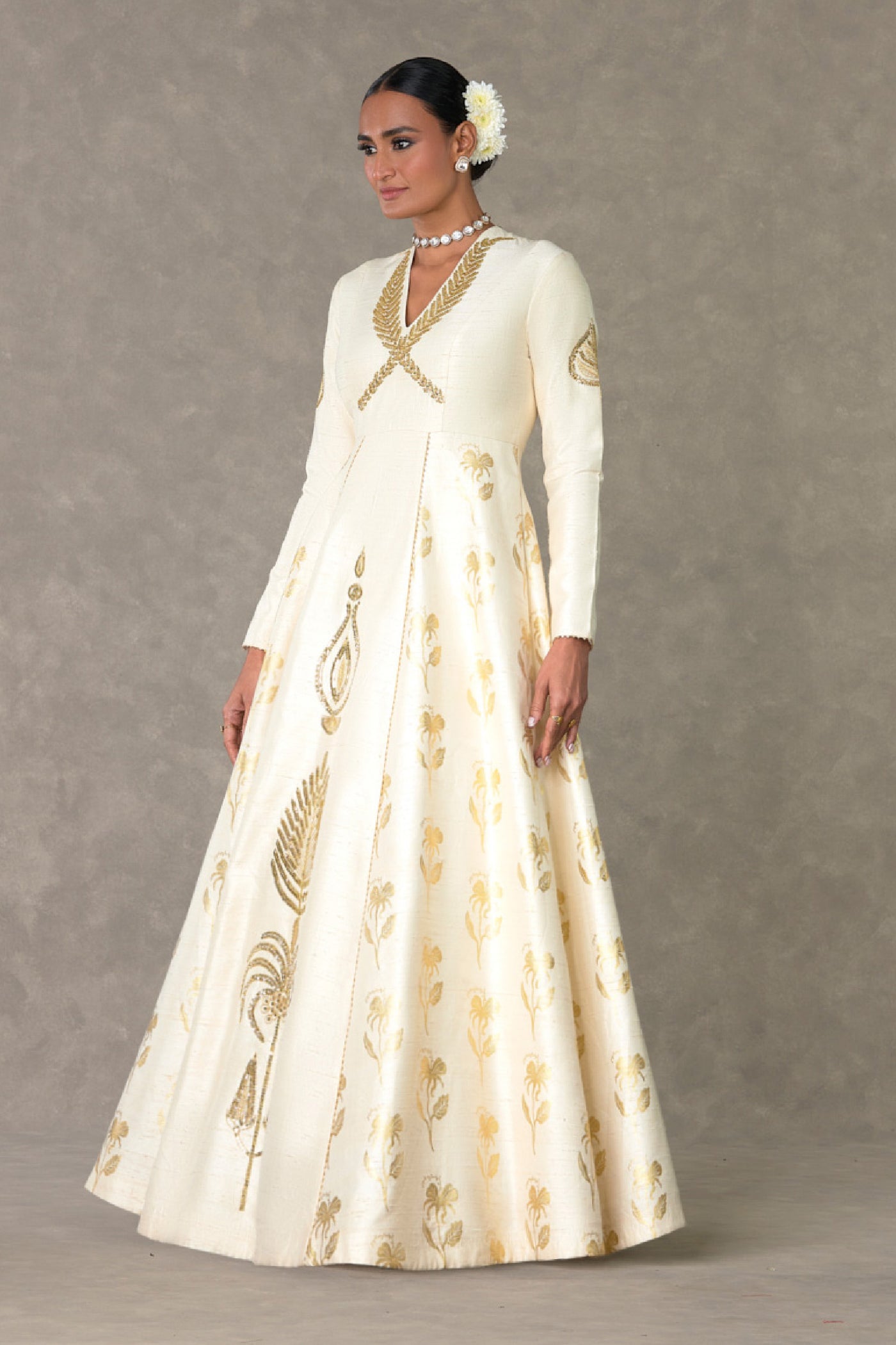 Masaba Ivory All In Bloom Gown indian designer wear online shopping melange singapore