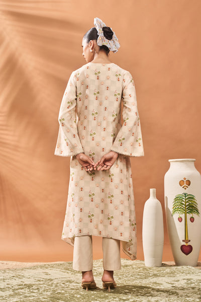 Masaba Ivory Checkers Bloom Kurta Set indian designer wear online shopping melange singapore