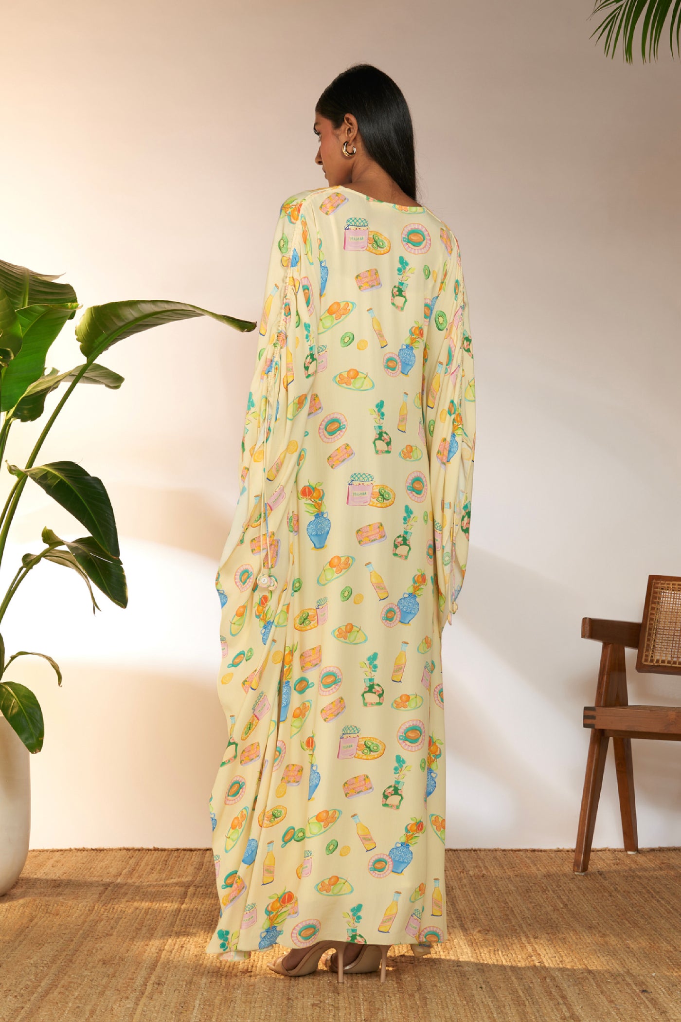 Masaba Ivory Everyday Things Ruched Kaftan indian designer wear online shopping melange singapore