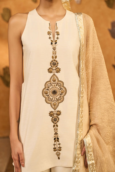 Masaba Ivory Gilded Sharara Set indian designer wear online shopping melange singapore 
