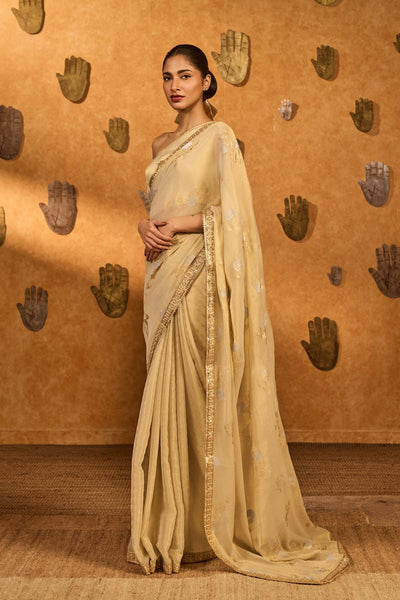 Masaba Ivory Moon Garden Tissue Saree indian designer wear online shopping melange singapore