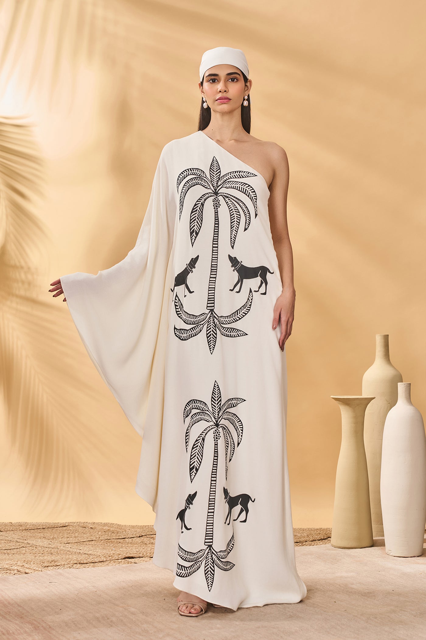 Masaba Ivory Paw-Tree Kaftan indian designer wear online shopping melange singapore