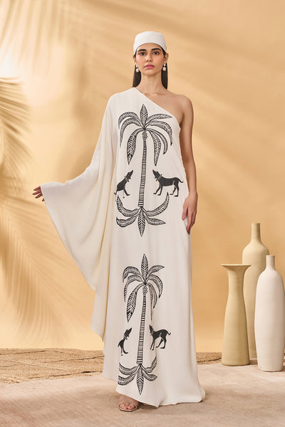 Masaba Ivory Paw-Tree Kaftan indian designer wear online shopping melange singapore