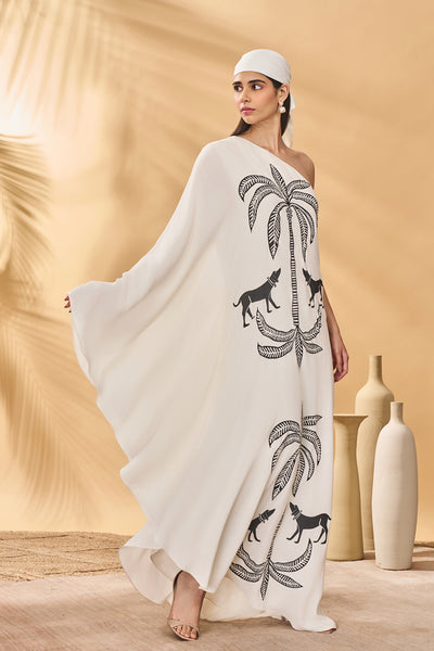 Masaba Ivory Paw-Tree Kaftan indian designer wear online shopping melange singapore
