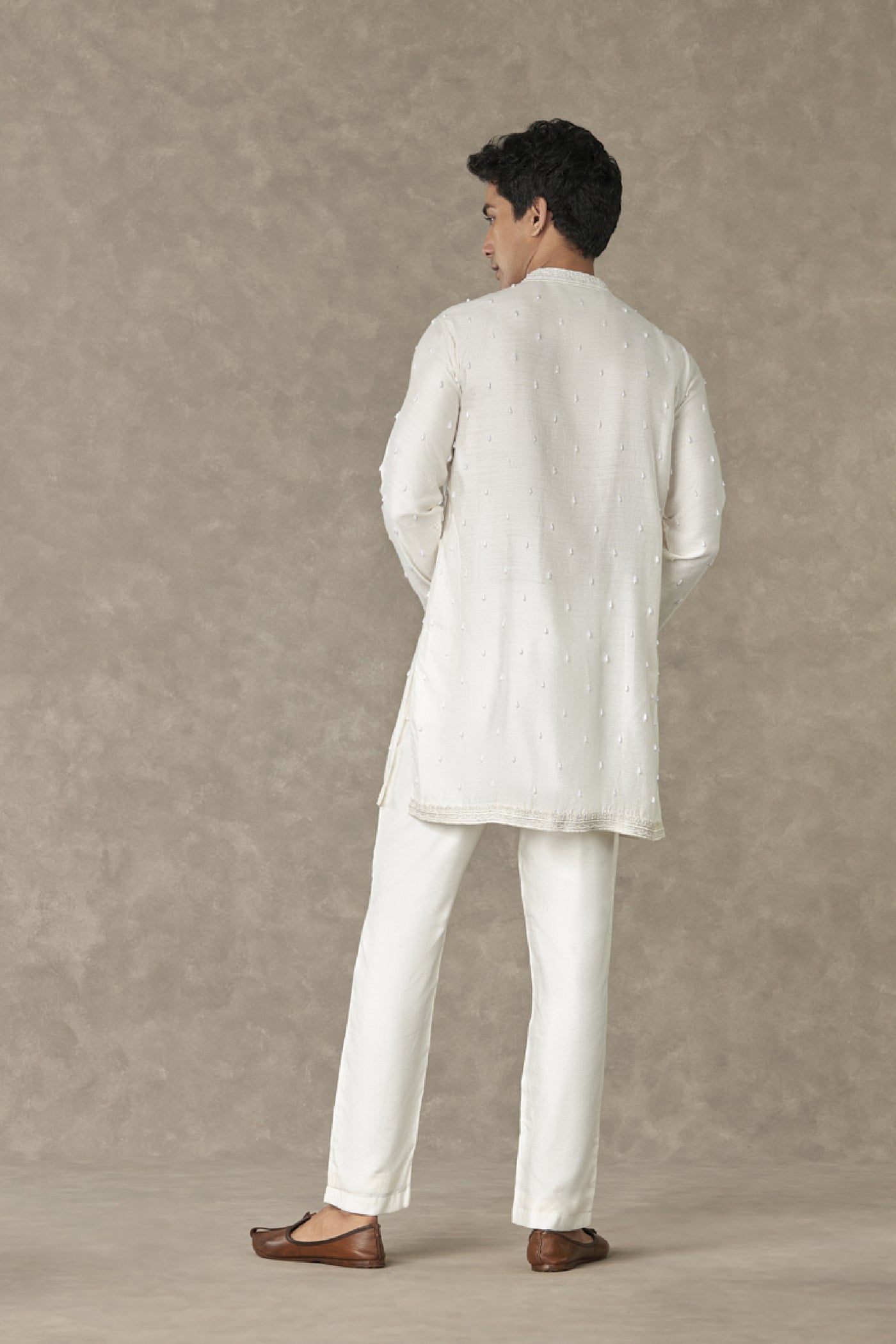 Masaba Menswear Ivory Pearl Kurta Indian designer wear online shopping melange singapore