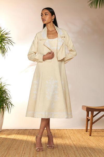 Masaba Ivory Pomegranate Embroidered Jacket indian designer wear online shopping melange singapore