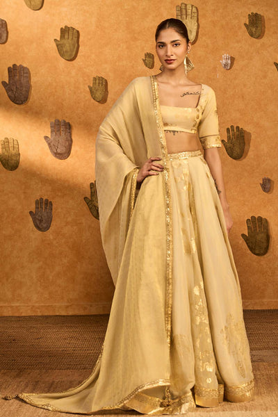 Masaba Ivory Sakura Tissue Lehenga Set indian designer wear online shopping melange singapore 