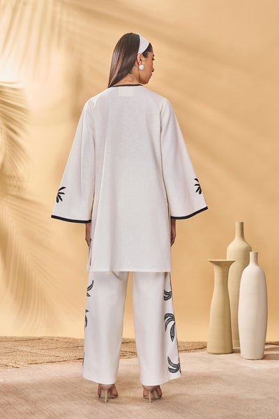 Masaba Ivory Trellis Palm Trouser Set indian designer wear online shopping melange singapore