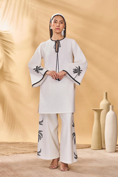 Masaba Ivory Trellis Palm Trouser Set indian designer wear online shopping melange singapore