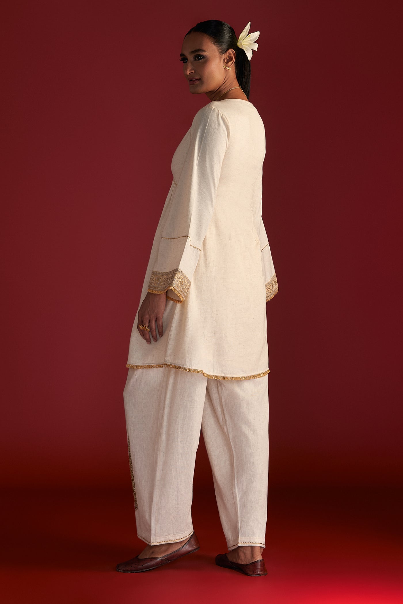 Masaba Ivory 'paan-patti' Salwar Set Indian designer wear online shopping melange singapore