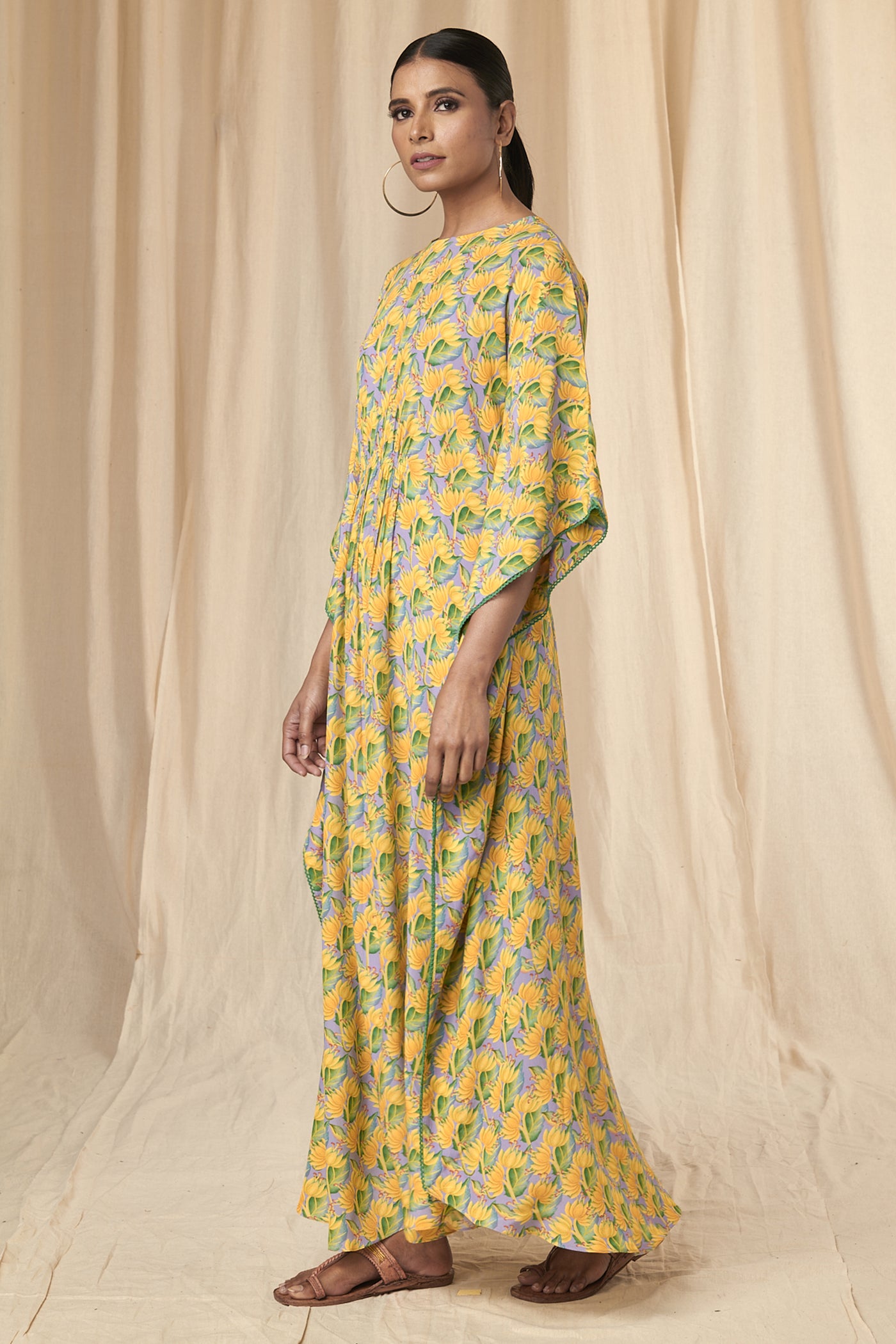 Masaba Jane Lilac Little Garden  Circular Kaftan indian designer wear online shopping melange singapore