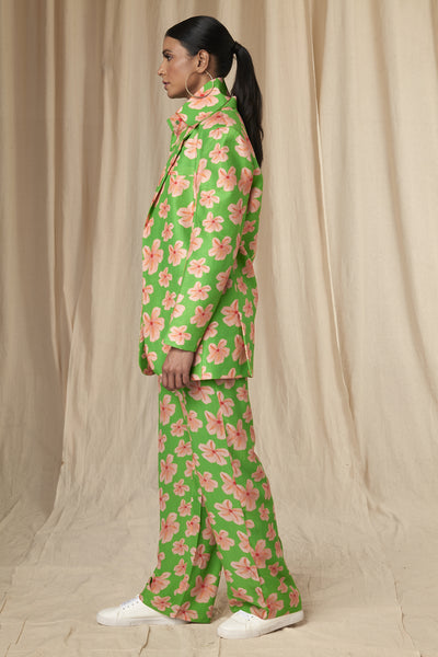 Masaba Jessica Parrot Green Flower Passion Blazer indian designer wear online shopping melange singapore