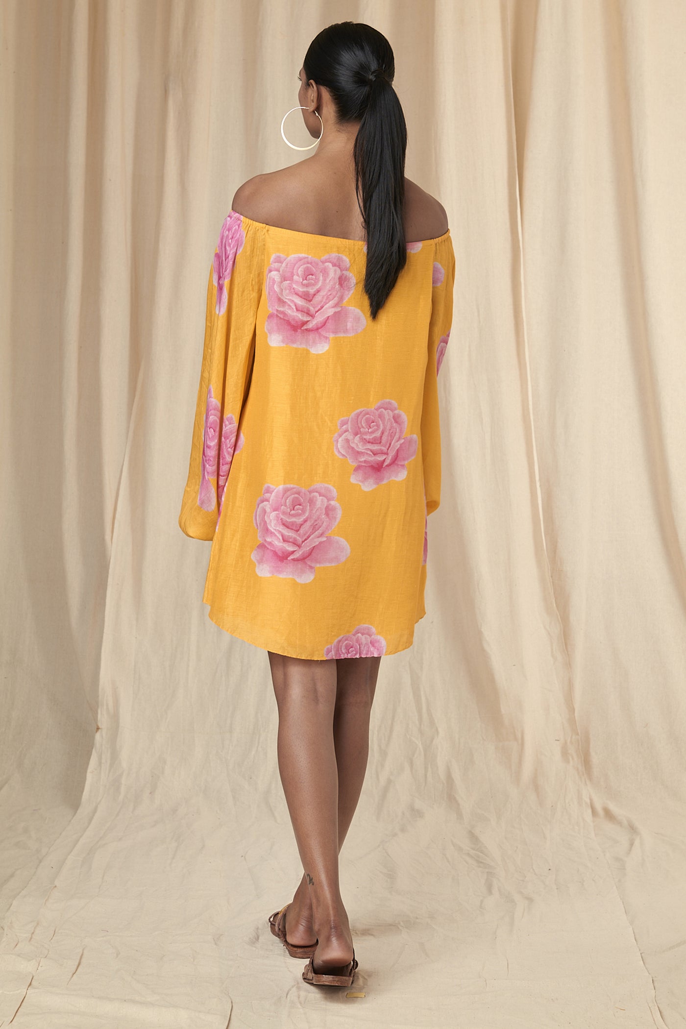 Masaba Kat Pollen Rosy Off Shoulder Short Dress indian designer wear online shopping melange singapore