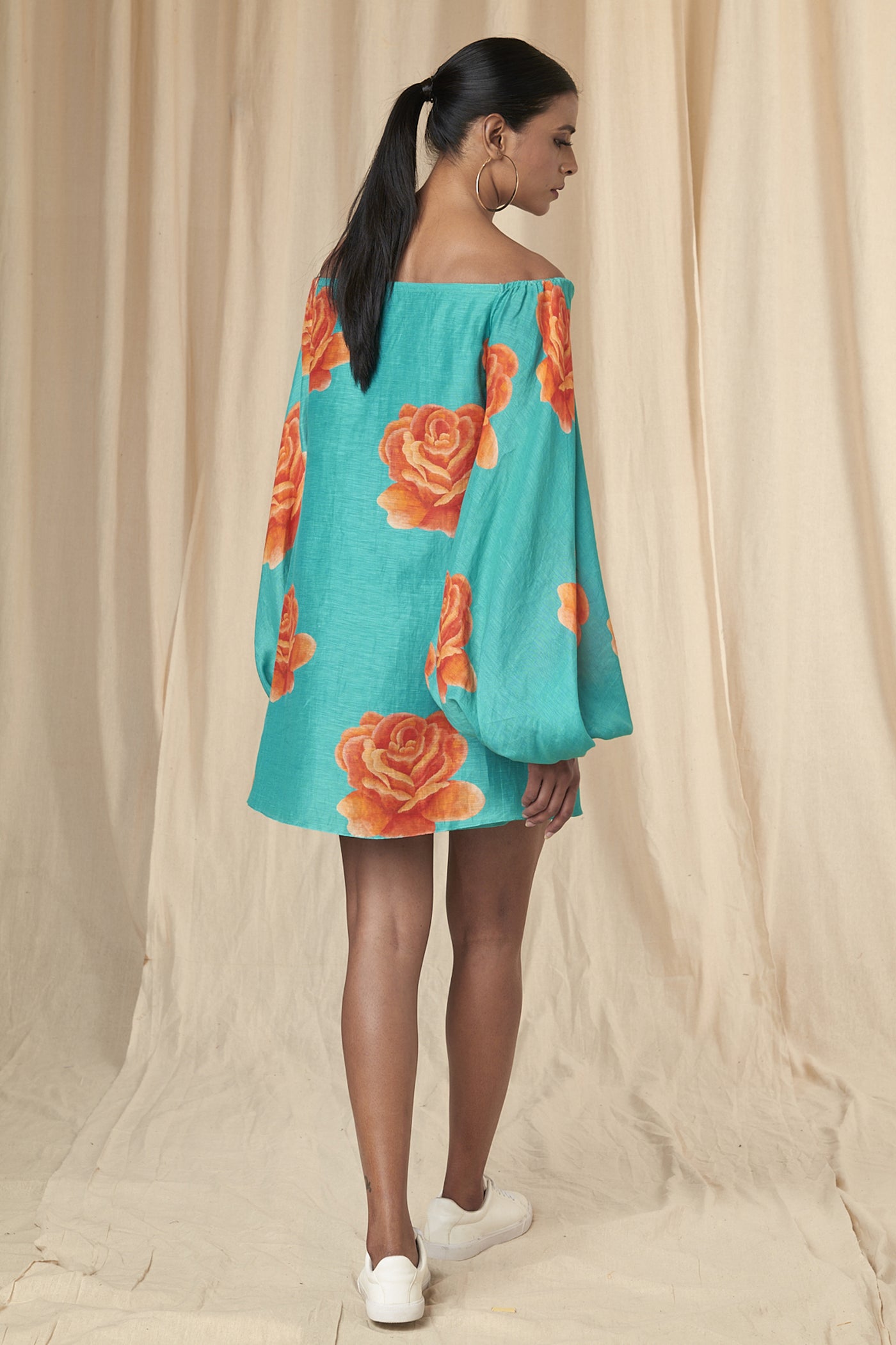 Masaba Kat Rosy Off Shoulder Short Dress indian designer wear online shopping melange singapore
