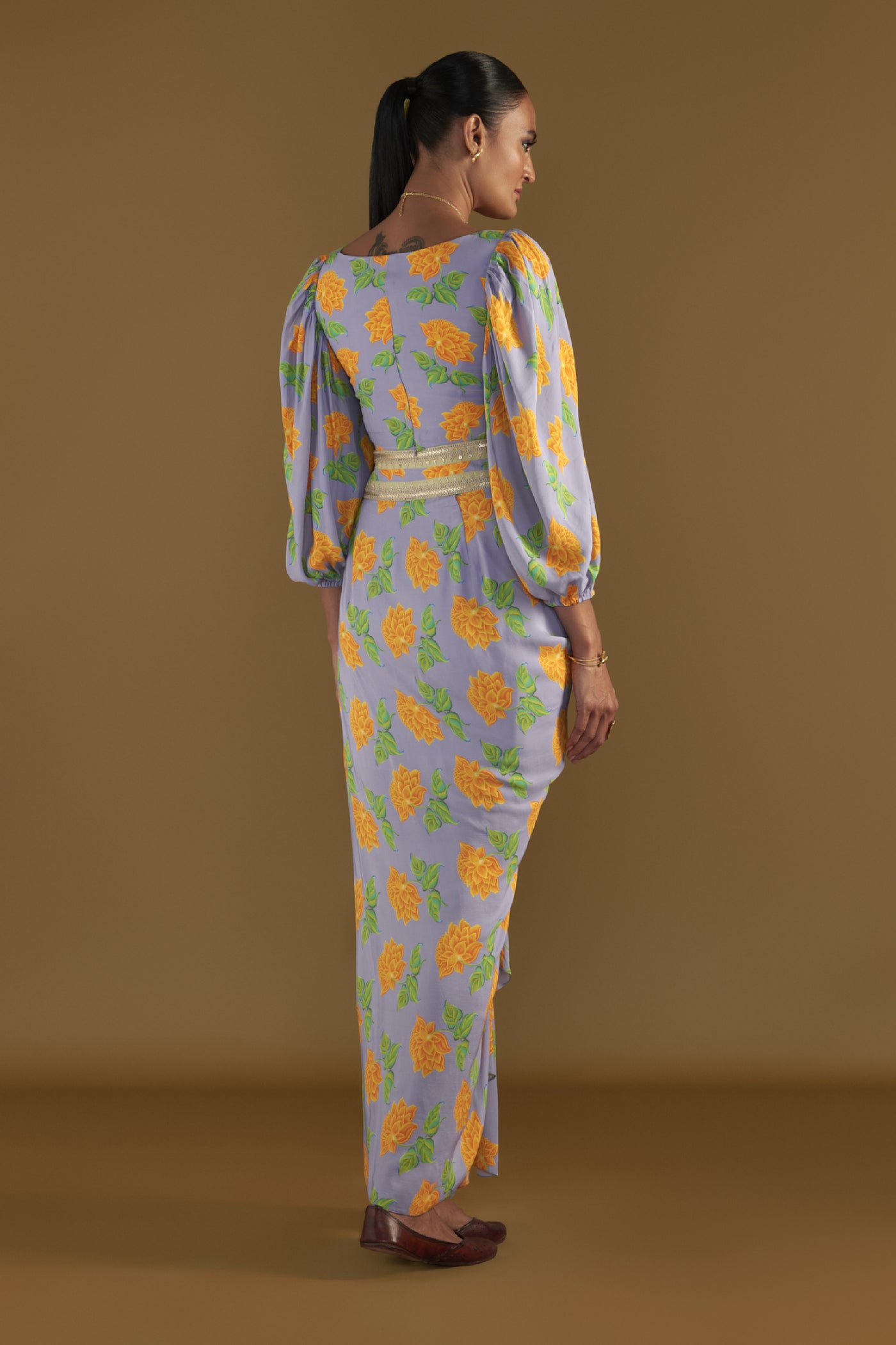Masaba Lilac Grace Drape Skirt Set Indian designer wear online shopping melange singapore