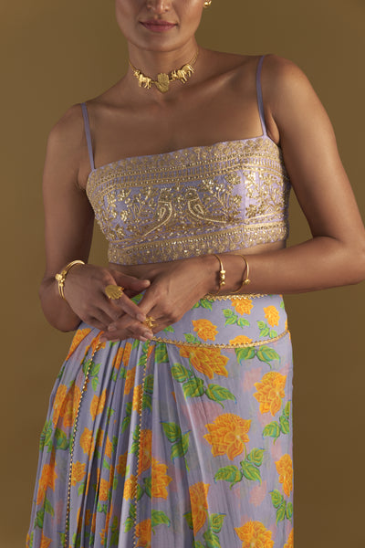 Masaba Lilac Grace Layered Skirt Set Indian designer wear online shopping melange singapore