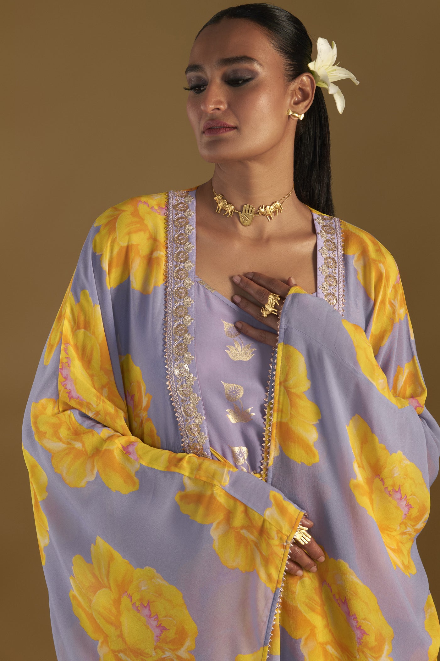 Masaba Lilac Sunshine Mimosa Cover-up Kaftan Indian designer wear online shopping melange singapore