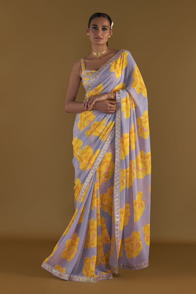 Masaba Lilac Sunshine Mimosas Saree Indian designer wear online shopping melange singapore