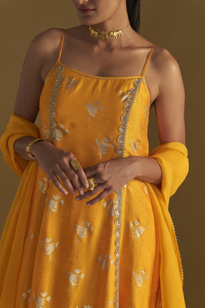 Masaba Mango Yellow Irisbud  Anarkali Set Indian designer wear online shopping melange singapore