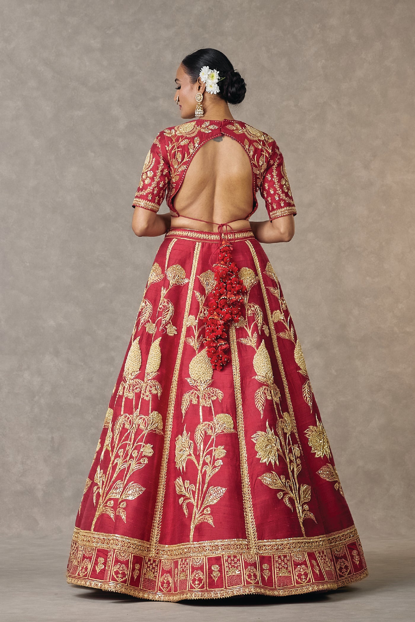 Masaba Maroon 'Anar-Phool' Lehenga Set indian designer wear online shopping melange singapore