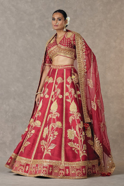 Masaba Maroon 'Anar-Phool' Lehenga Set indian designer wear online shopping melange singapore