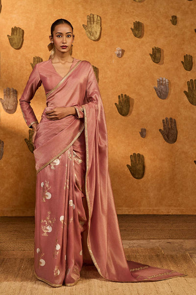 Masaba Mauve Moon Garden Tissue Saree indian designer wear online shopping melange singapore 