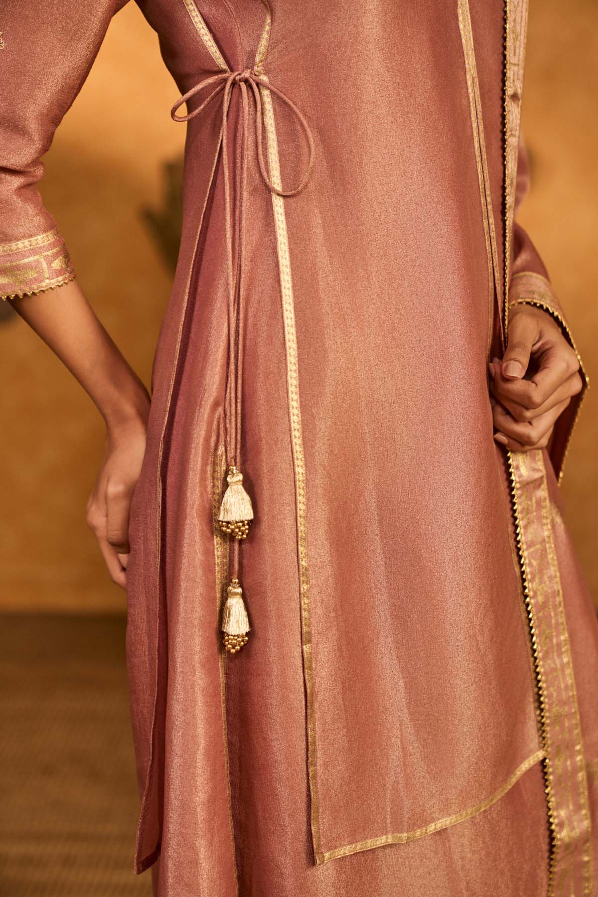 Masaba Mauve Tea Blossom Tissue Skd indian designer wear online shopping melange singapore