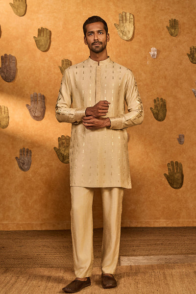 Masaba Menswear Beige Littile Pots Kurta Set indian designer wear online shopping melange singapore 