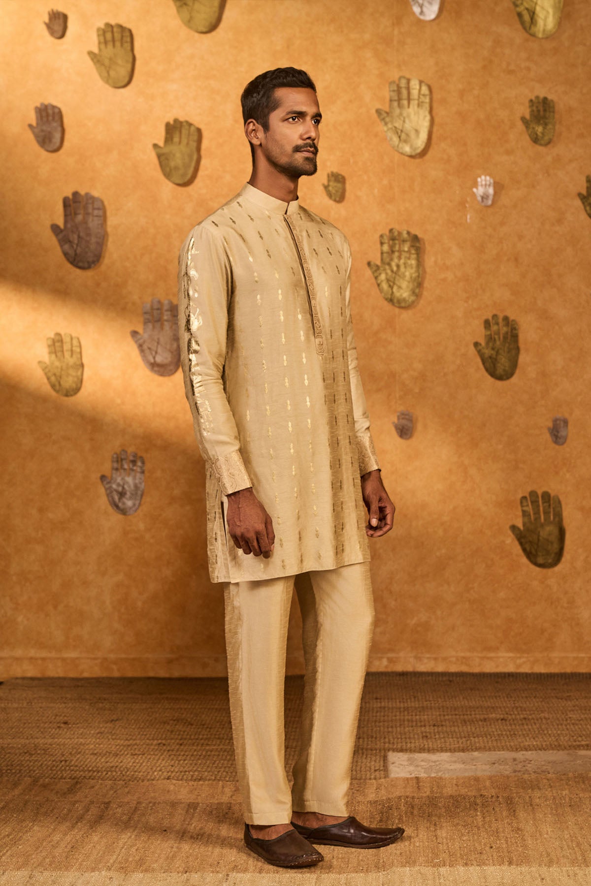 Masaba Menswear Beige Littile Pots Kurta Set indian designer wear online shopping melange singapore 
