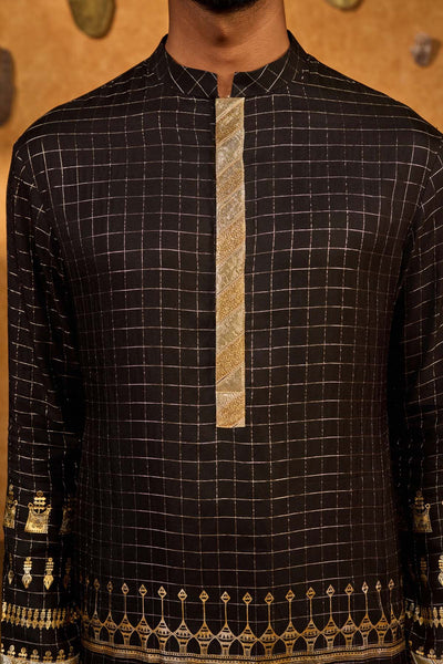 Masaba Menswear Black Midas Touch Kurta Set indian designer wear online shopping melange singapore 