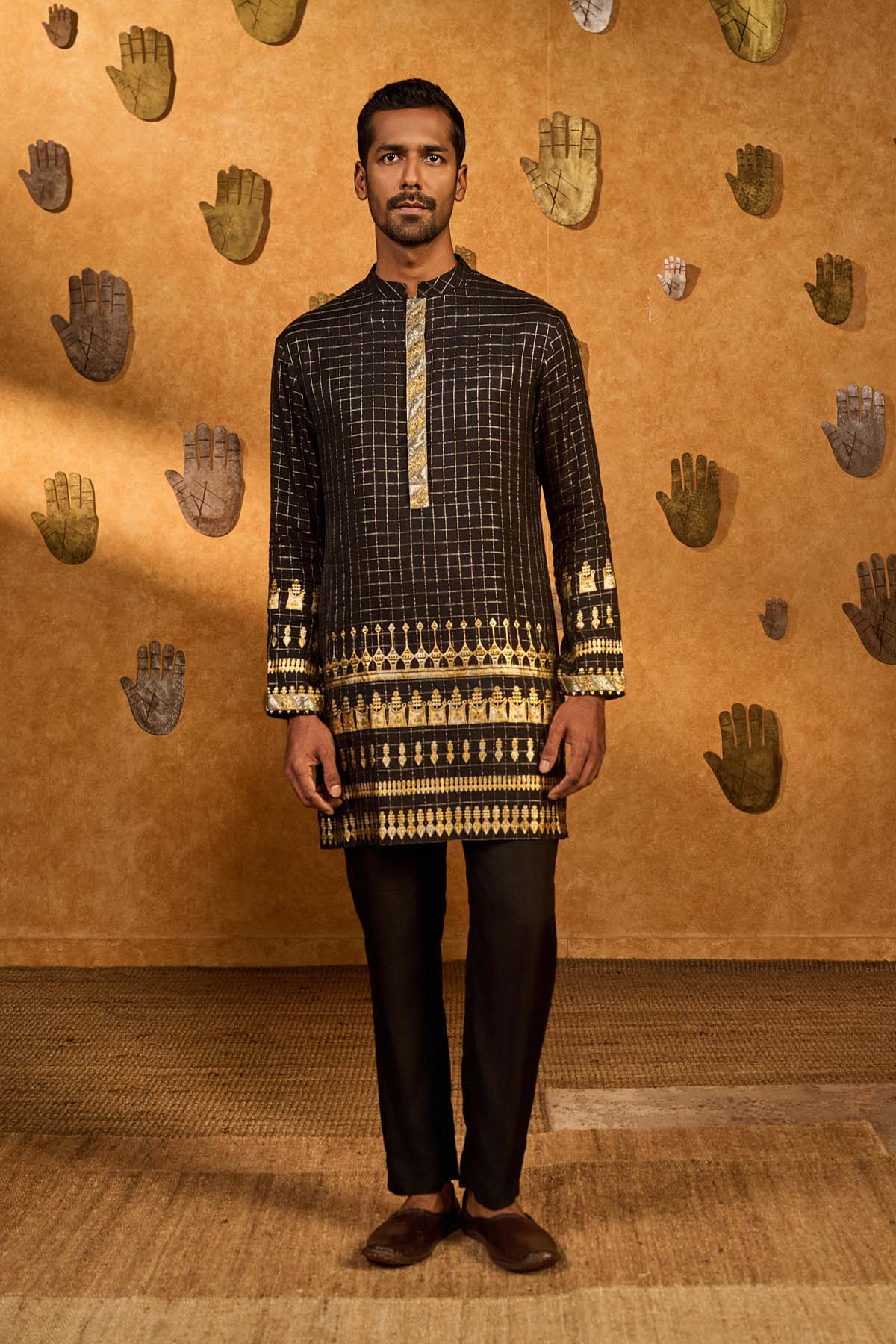 Masaba Menswear Black Midas Touch Kurta Set indian designer wear online shopping melange singapore 