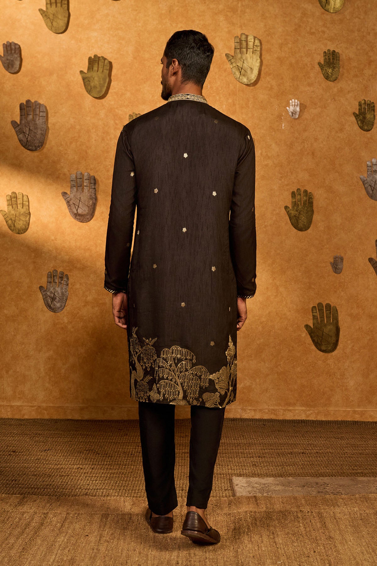 Masaba Menswear Black Zen Kurta Set indian designer wear online shopping melange singapore 