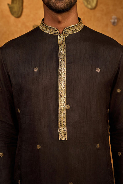 Masaba Menswear Black Zen Kurta Set indian designer wear online shopping melange singapore 