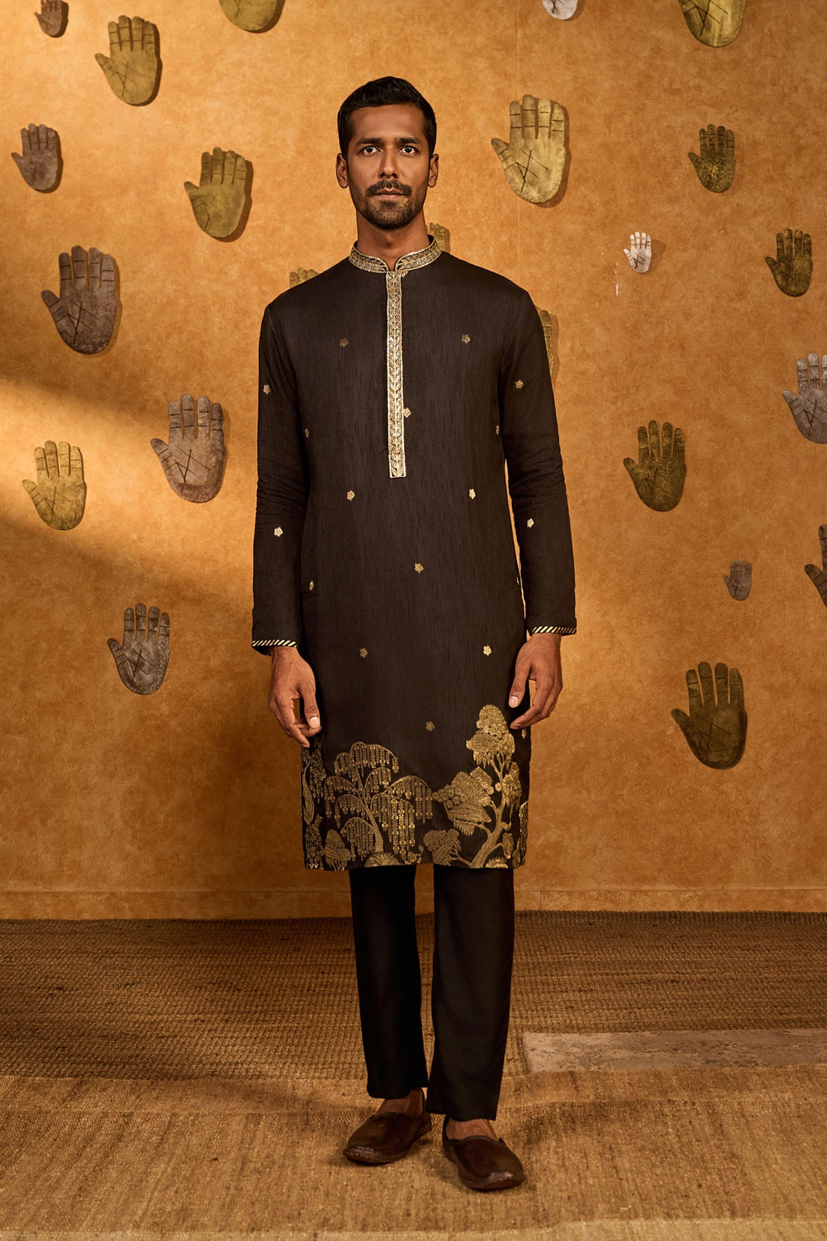 Masaba Menswear Black Zen Kurta Set indian designer wear online shopping melange singapore 