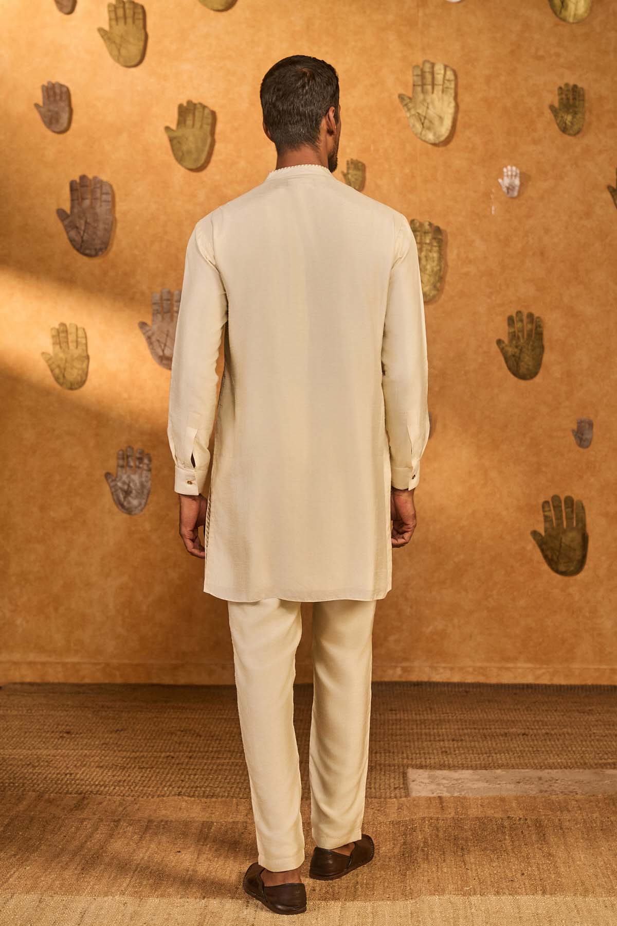 Masaba Menswear Ivory Crane Dawn Kurta Set indian designer wear online shopping melange singapore 