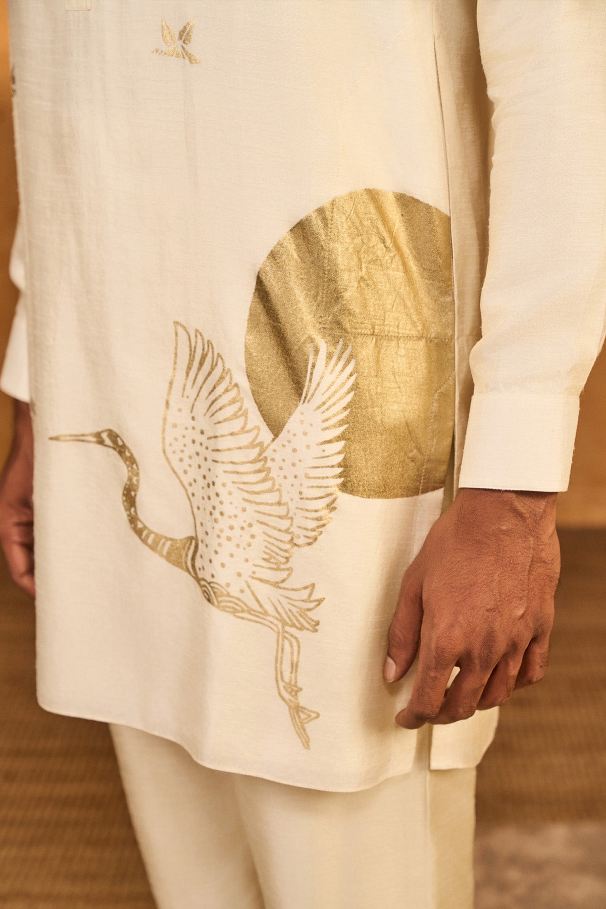 Masaba Menswear Ivory Crane Dawn Kurta Set indian designer wear online shopping melange singapore 