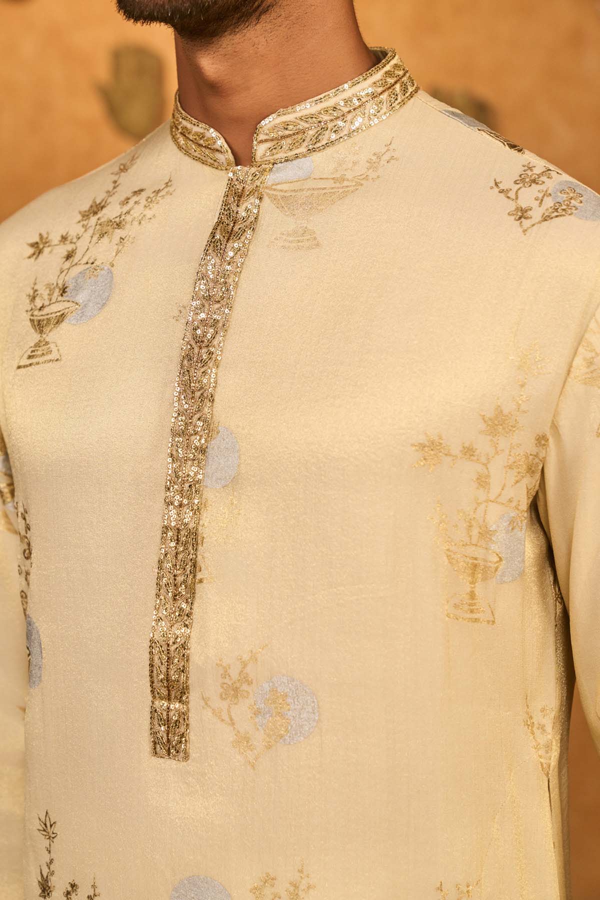 Masaba Menswear Ivory Moon Garden Kurta Set indian designer wear online shopping melange singapore 
