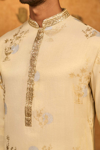Masaba Menswear Ivory Moon Garden Kurta Set indian designer wear online shopping melange singapore 