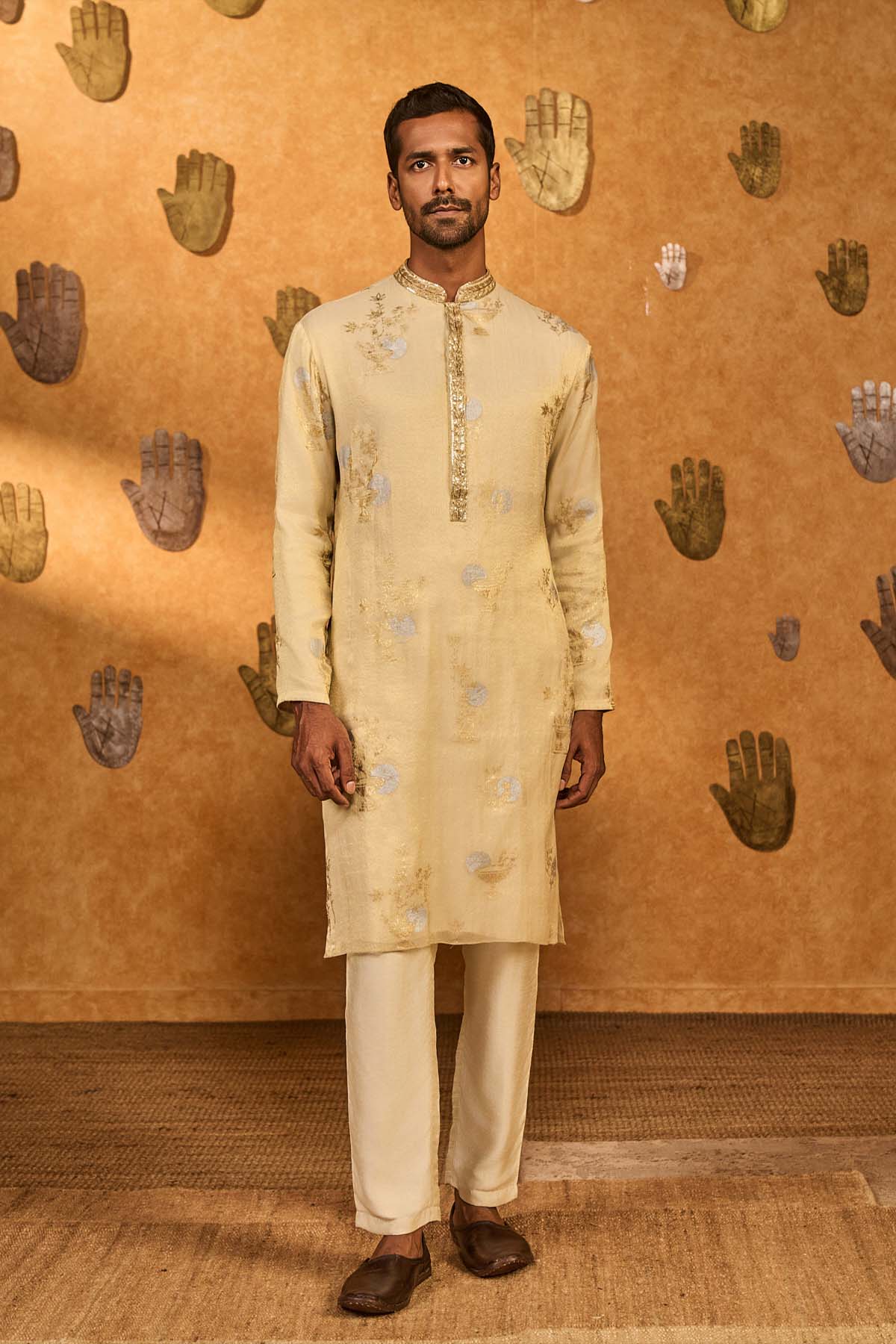 Masaba Menswear Ivory Moon Garden Kurta Set indian designer wear online shopping melange singapore 