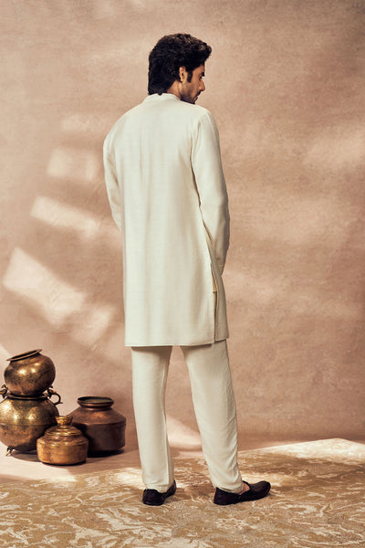 Masaba Menswear Ivory Palm Blooms Kurta indian designer wear online shopping melange singapore