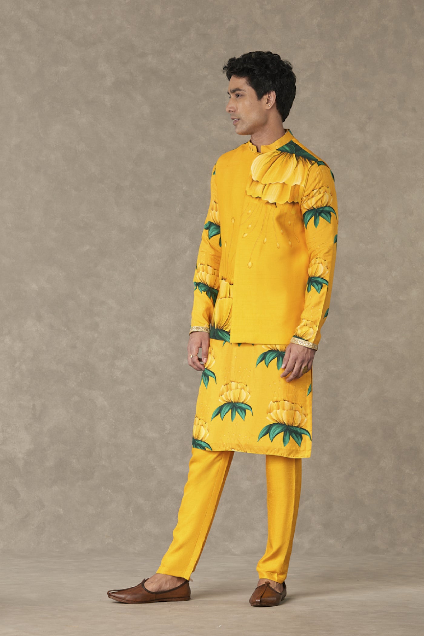 Masaba Menswear Mustard Masakali Bandi Set indian designer wear online shopping melange singapore