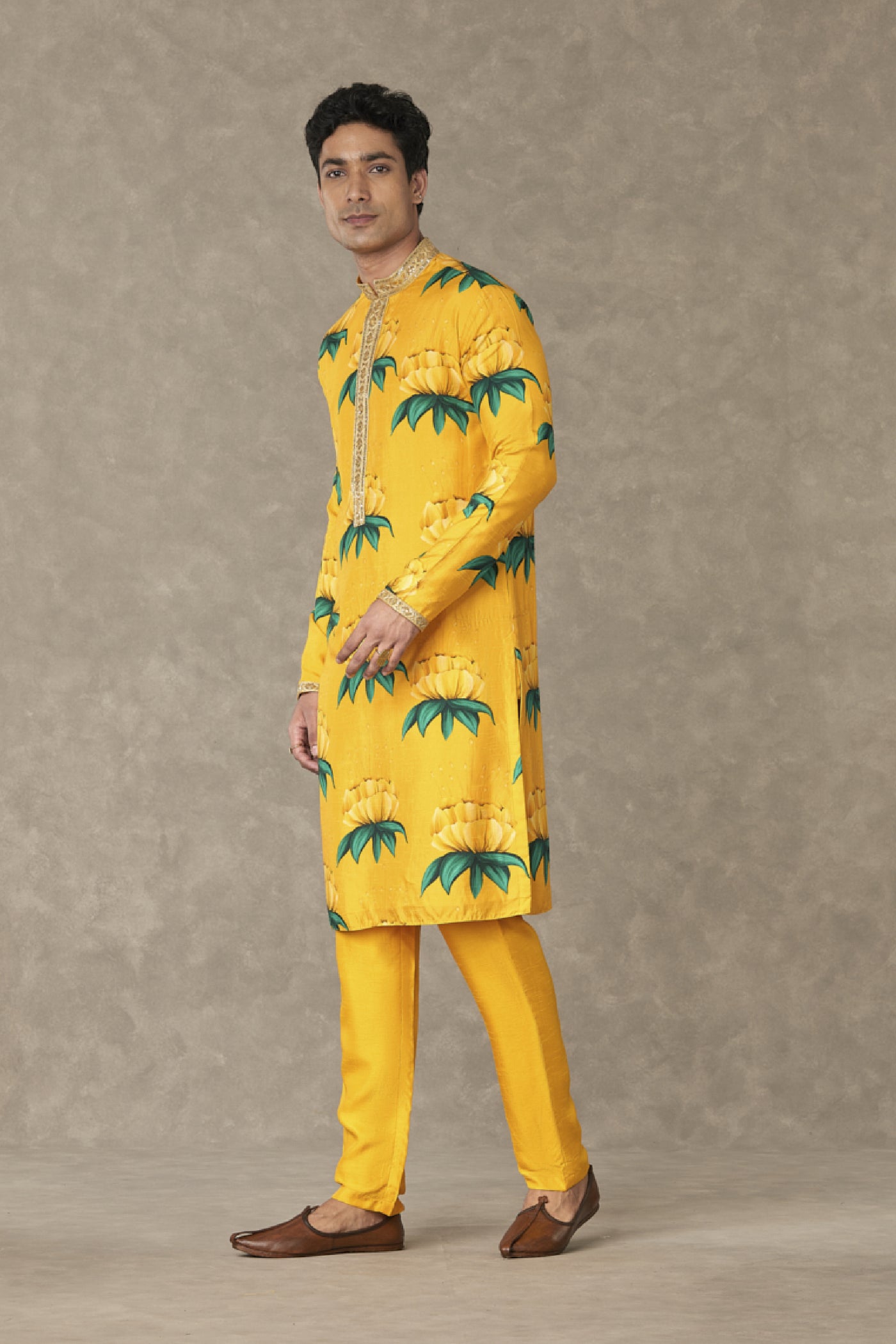 Masaba Menswear Mustard Masakali Kurta indian designer wear online shopping melange singapore