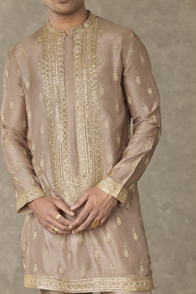 Masaba Menswear Oatmeal Paan-Phool Kurta indian designer wear online shopping melange singapore