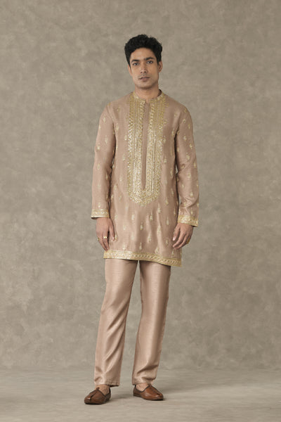 Masaba Menswear Oatmeal Paan Phool Kurta Set indian designer wear online shopping melange singapore
