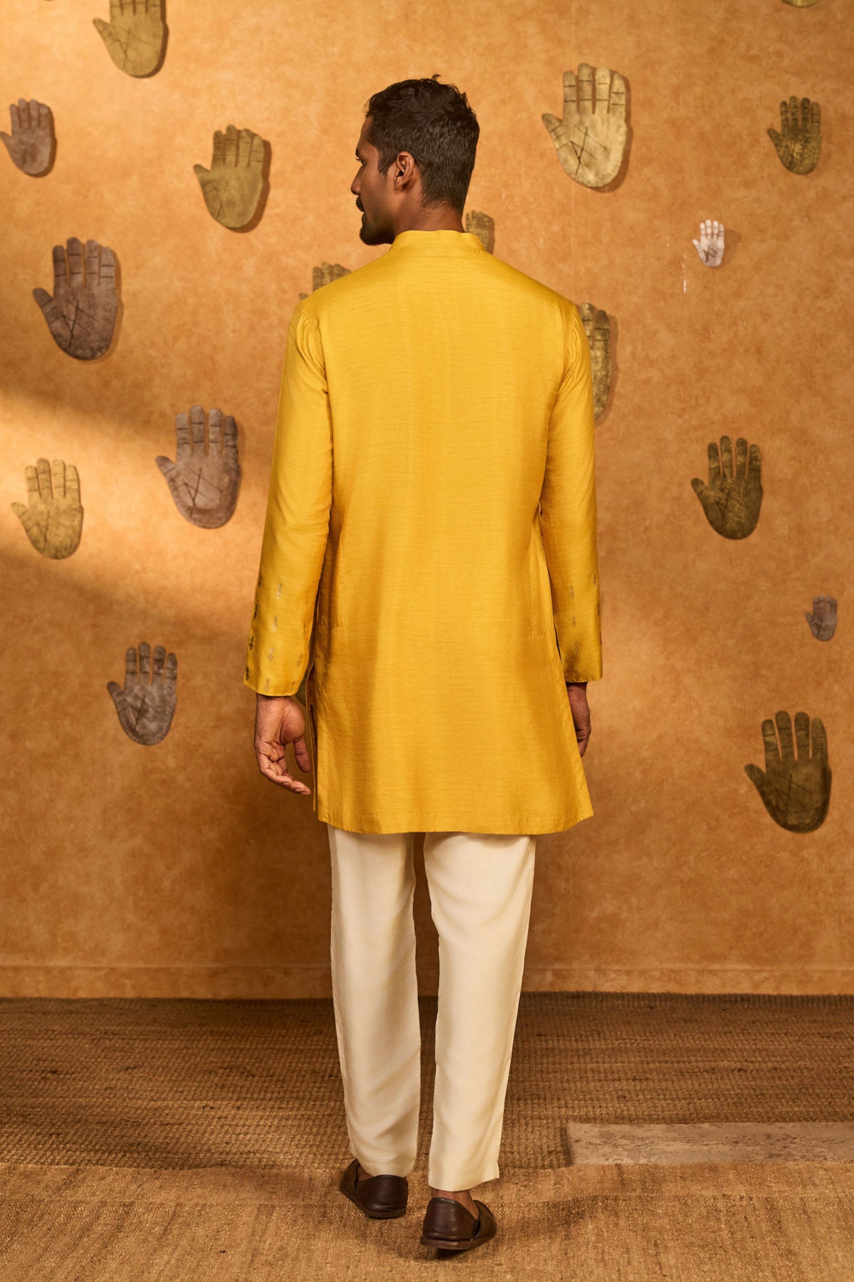 Masaba Menswear Ochre Trinklet And Pots Kurta Set indian designer wear online shopping melange singapore 