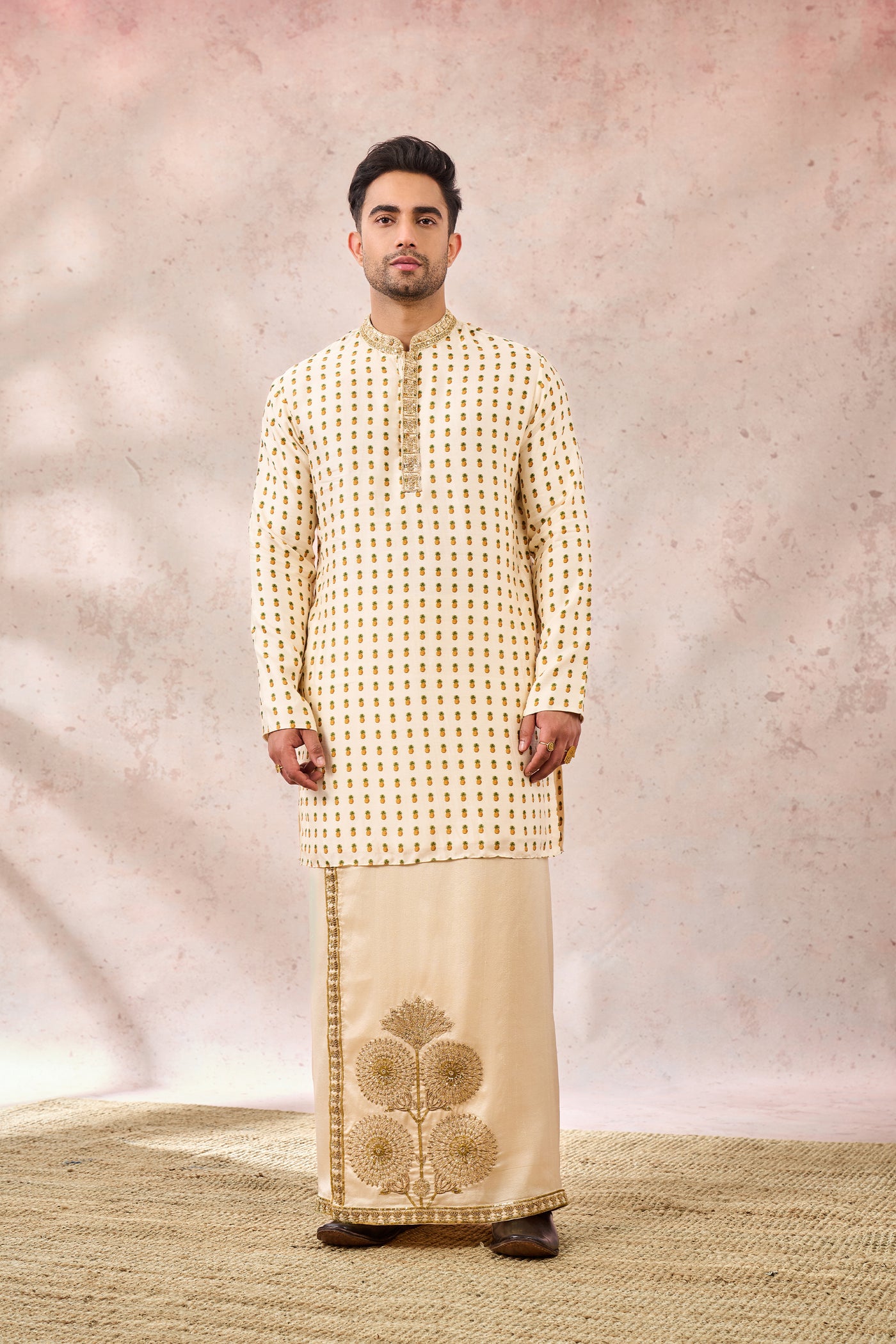 Masaba Menswear The Kalakand Veshti Set indian designer wear online shopping melange singapore