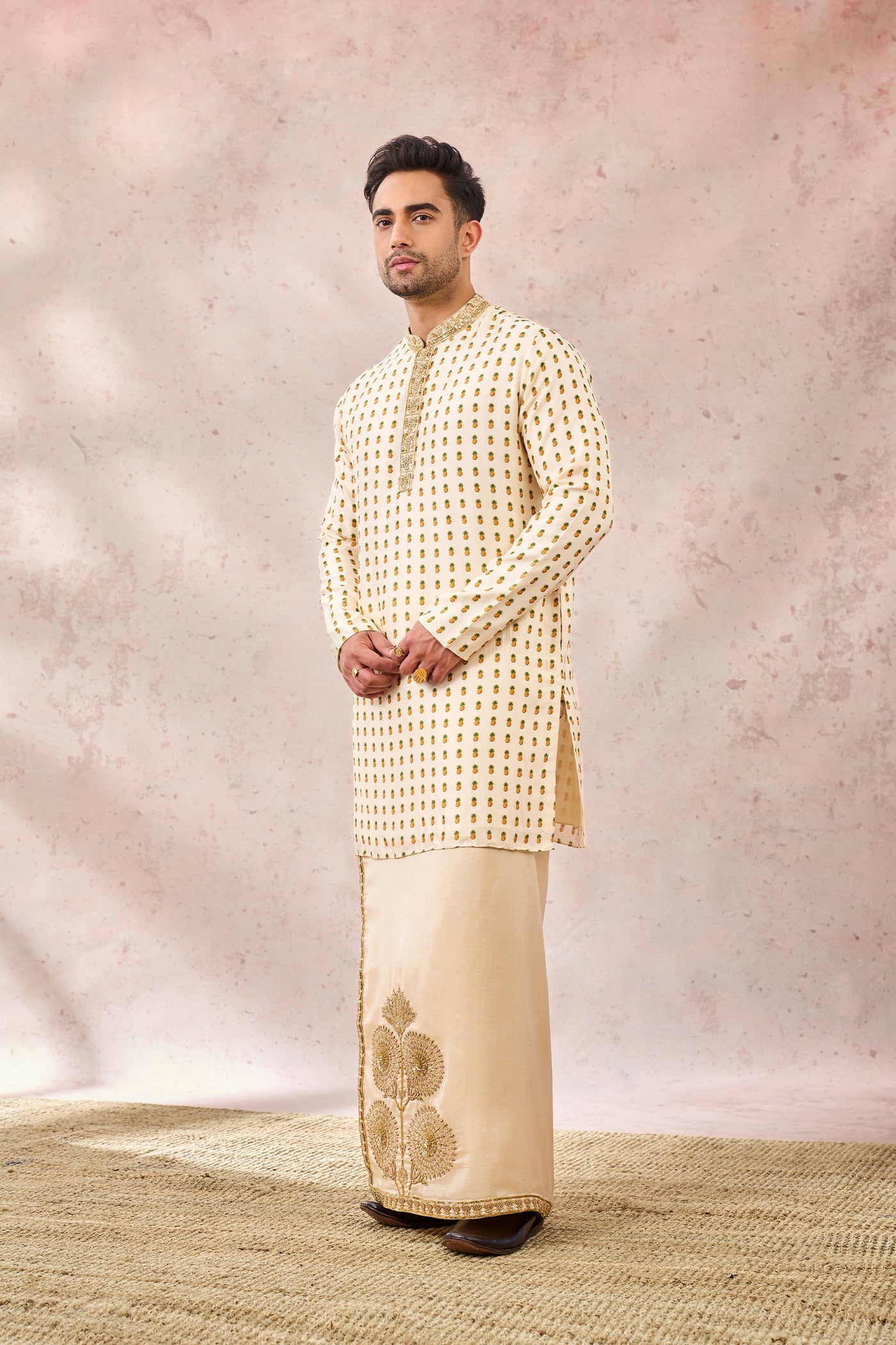 Masaba Menswear The Kalakand Veshti Set indian designer wear online shopping melange singapore