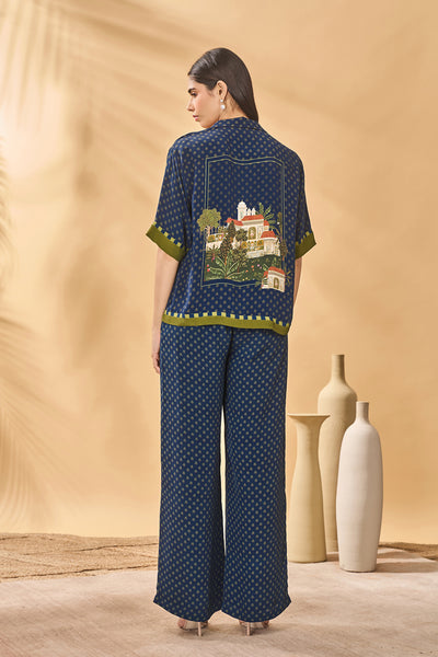 Masaba Midnight Holiday Home Shirt Trouser Set indian designer wear online shopping melange singapore